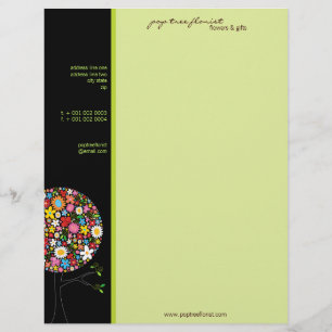 Colourful Spring Flowers Pop Tree Whimsical & Chic Letterhead
