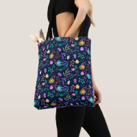 Colourful spring flowers power tote bags