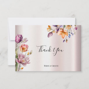 Colourful Spring Flowers Thank You Card