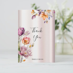 Colourful Spring Flowers Thank You Card