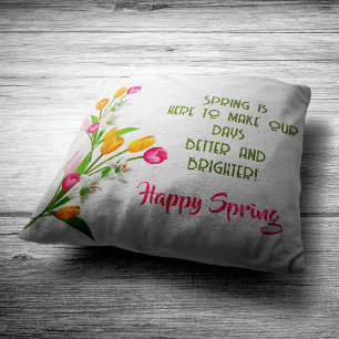 Colourful Spring Flowers Throw Pillow