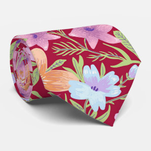 Colourful Spring Flowers  Tie