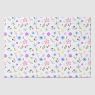 Colourful spring flowers tissue paper