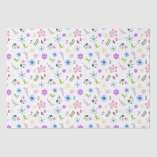 Colourful spring flowers tissue paper