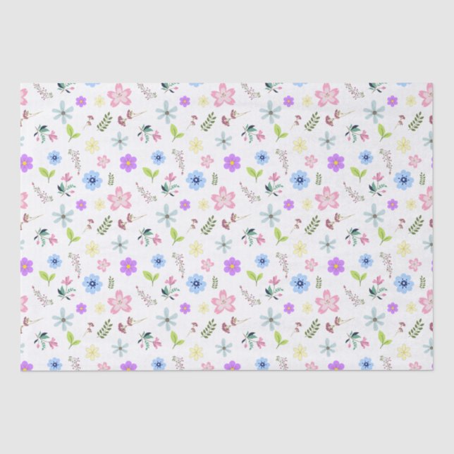 Colourful spring flowers tissue paper (Front)