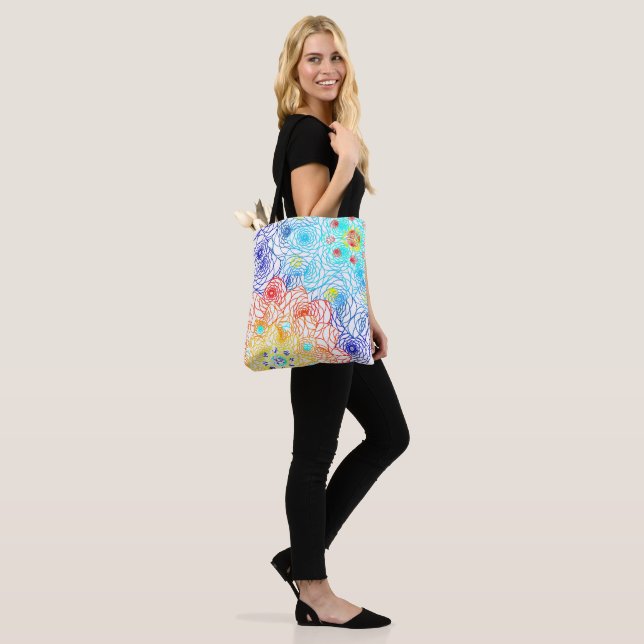 Colourful Spring Flowers Tote Bag (On Model)