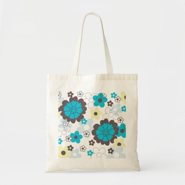 Colourful spring flowers tote bags (Front)