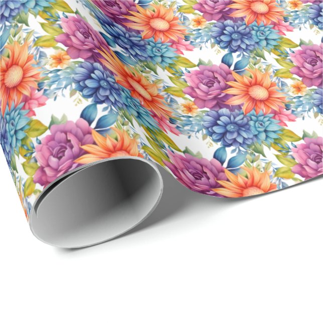 Colourful Spring Flowers Wrapping Paper (Roll Corner)