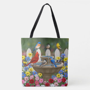 Colourful Spring Garden Bird Bath Tote Bag