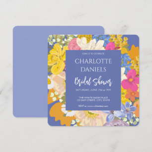 Colourful Spring Garden Bouquet Bridal Shower Invitation