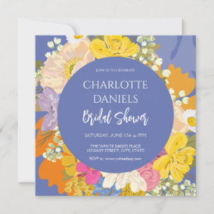 Colourful Spring Garden Floral Bridal Shower Invitation