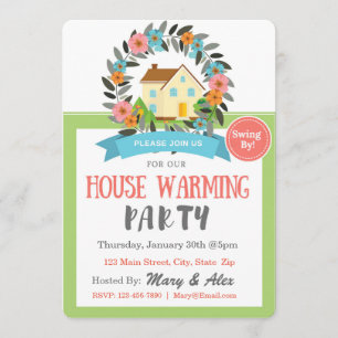 Colourful Spring House Warming Invitation