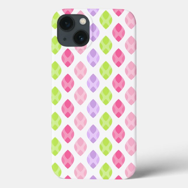 Colourful Spring Leaves Pink Green Purple Pattern Case-Mate iPhone Case (Back)