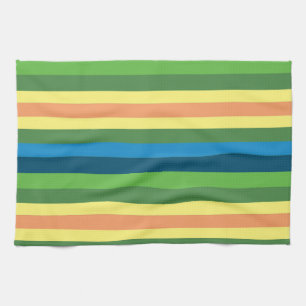 Colourful Spring Mood Lines Kitchen towel