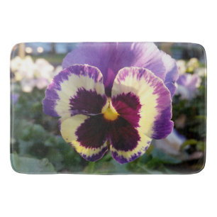 colourful spring Pansy Bath Mat