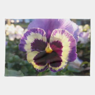 colourful spring Pansy Kitchen Towel