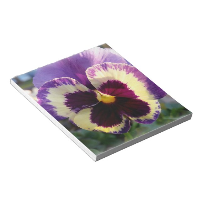 colourful spring Pansy Notepad (Angled)