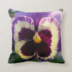 colourful spring Pansy Throw Pillow