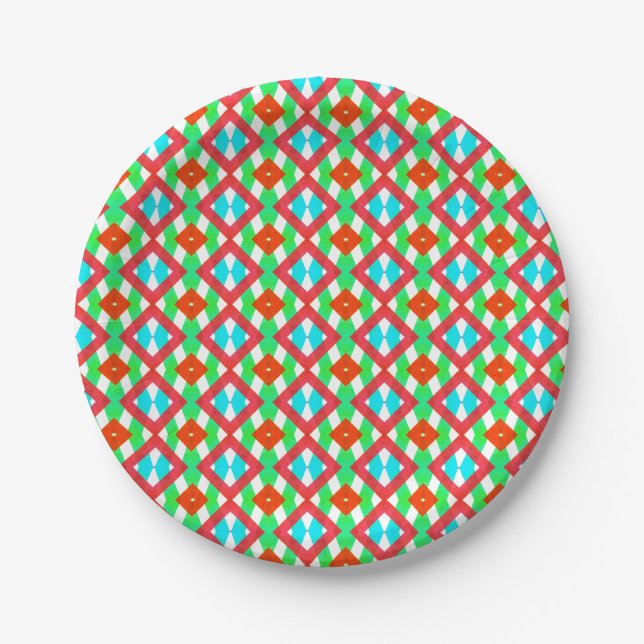 Colourful spring paper plate (Front)