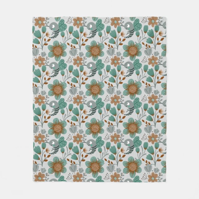 Colourful Spring Pattern Fleece Blanket (Front)