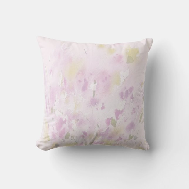 Colourful Spring Summer Floral Boho Garden Throw Pillow (Front)