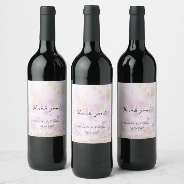 Colourful Spring Summer Floral Boho Garden Wine Label (Bottles)