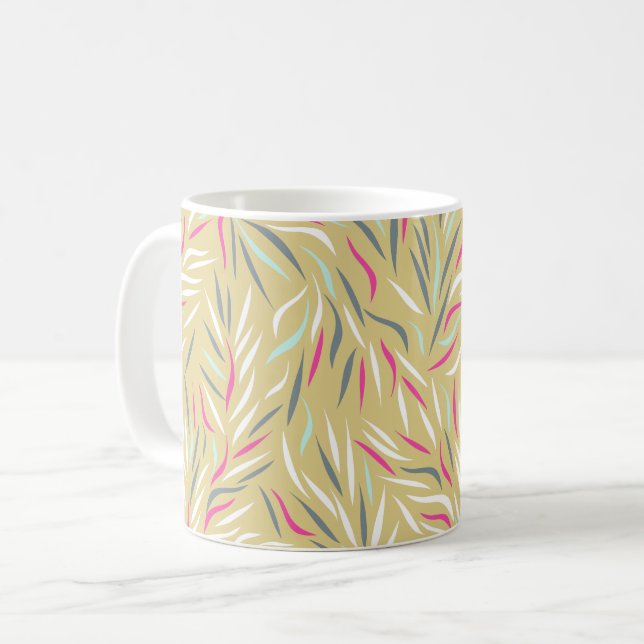 Colourful Spring Summer Foliage Pattern Coffee Mug (Front Left)