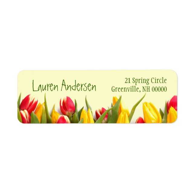 Colourful Spring Tulips Floral Personal Address (Front)