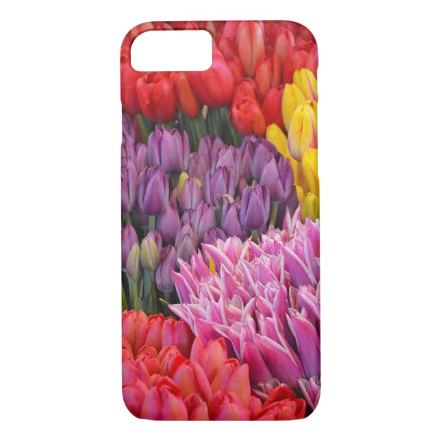 Colourful spring tulips iphone case (Back)