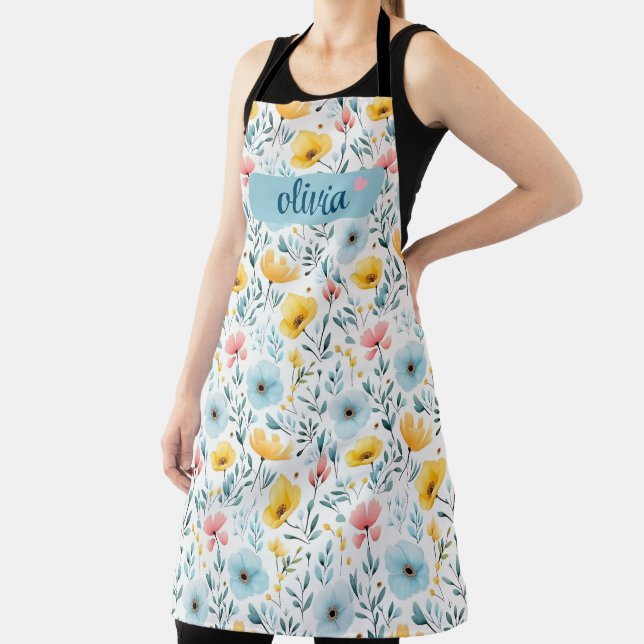 Colourful Spring Wildflower Garden Pattern  Apron (Insitu)