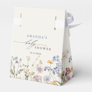 Colourful Spring Wildflower Meadow Baby Shower Favor Box