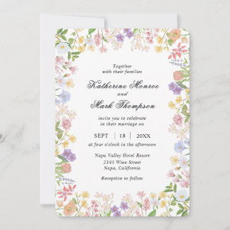 Colourful Spring Wildflower Meadow Garden Invitation