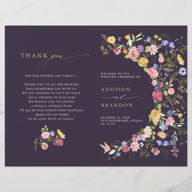 Colourful Spring Wildflower Meadow Garden Program (Front)