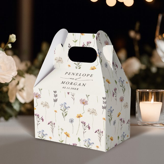 Colourful Spring Wildflower Meadow Garden Wedding Favor Box (Colorful Spring Wildflower Meadow Garden Wedding Favor Boxes)