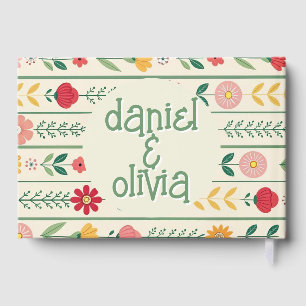 Colourful Spring Wildflower Meadow Garden Wedding Guest Book