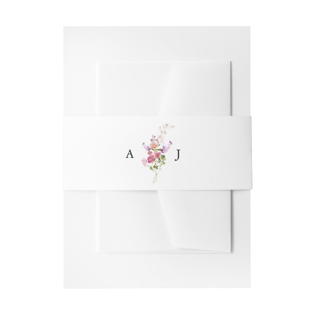 Colourful Spring Wildflower Meadow Garden Wedding  Invitation Belly Band (Front Example)