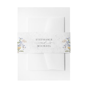 Colourful Spring Wildflower Meadow Garden Wedding  Invitation Belly Band