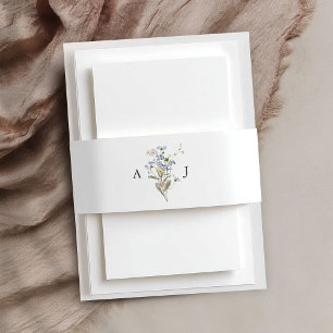 Colourful Spring Wildflower Meadow Garden Wedding  Invitation Belly Band