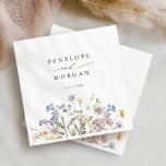 Colourful Spring Wildflower Meadow Garden Wedding  Napkin<br><div class="desc">Capture the beauty of nature on your special day with our exquisite wildflower watercolor wedding napkins. Elegant, unique, and blooming with love. Use the text fields to personalize your design with your own wording and details. If you want to change the font style, colour or text placement, simply click the...</div>