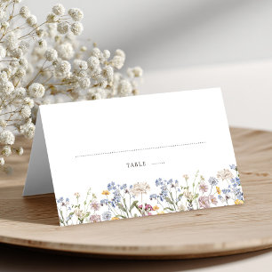 Colourful Spring Wildflower Meadow Garden Wedding  Place Card