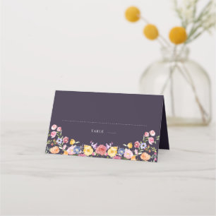 Colourful Spring Wildflower Meadow Garden Wedding  Place Card