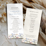 Colourful Spring Wildflower Meadow Garden Wedding  Program<br><div class="desc">Capture the beauty of nature on your special day with our exquisite wildflower watercolor wedding program. Elegant, unique, and blooming with love. Use the text fields to personalize your design with your own wording and details. If you want to change the font style, colour or text placement, simply click the...</div>