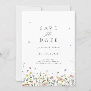 Colourful Spring Wildflower Meadow Garden Wedding  Save The Date