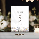 Colourful Spring Wildflower Meadow Garden Wedding  Table Number<br><div class="desc">Capture the beauty of nature on your special day with our exquisite wildflower watercolor wedding table number. Elegant, unique, and blooming with love. Use the text fields to personalize your design with your own wording and details. If you want to change the font style, colour or text placement, simply click...</div>