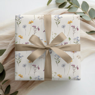 Colourful Spring Wildflower Meadow Garden Wedding  Wrapping Paper