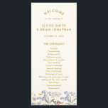 Colourful Spring Wildflower Meadow Gold Wedding  Program<br><div class="desc">Capture the beauty of nature on your special day with our exquisite wildflower watercolor wedding program. Elegant, unique, and blooming with love. Use the text fields to personalize your design with your own wording and details. If you want to change the font style, colour or text placement, simply click the...</div>