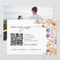 Colourful Spring Wildflower Meadow Photo QR code  