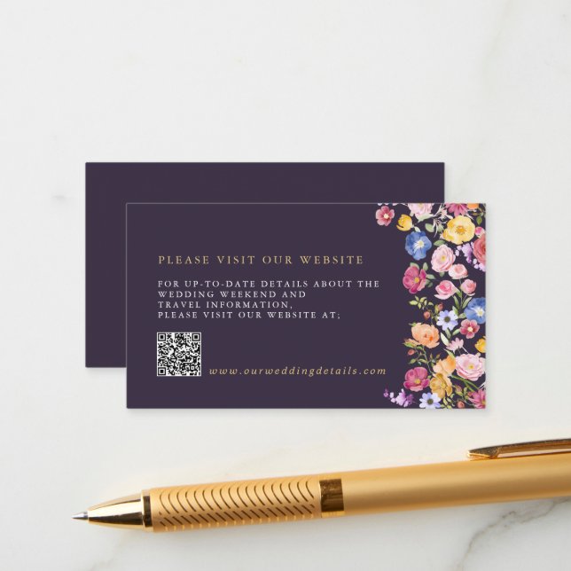 Colourful Spring Wildflower Meadow Website Details Enclosure Card (Front/Back In Situ)