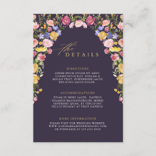 Colourful Spring Wildflower Meadow Wedding Detail Enclosure Card