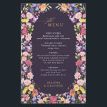 Colourful Spring Wildflower Meadow  Wedding Menu<br><div class="desc">Make your wedding day unforgettable with our beautifully crafted, floral wedding menu. The delicate pastel flower wreath brings a romantic, garden-inspired touch to your celebration. Personalize the card with your own text, and easily adjust the font style, colour, and layout to suit your taste by clicking the 'Customize Further' button....</div>